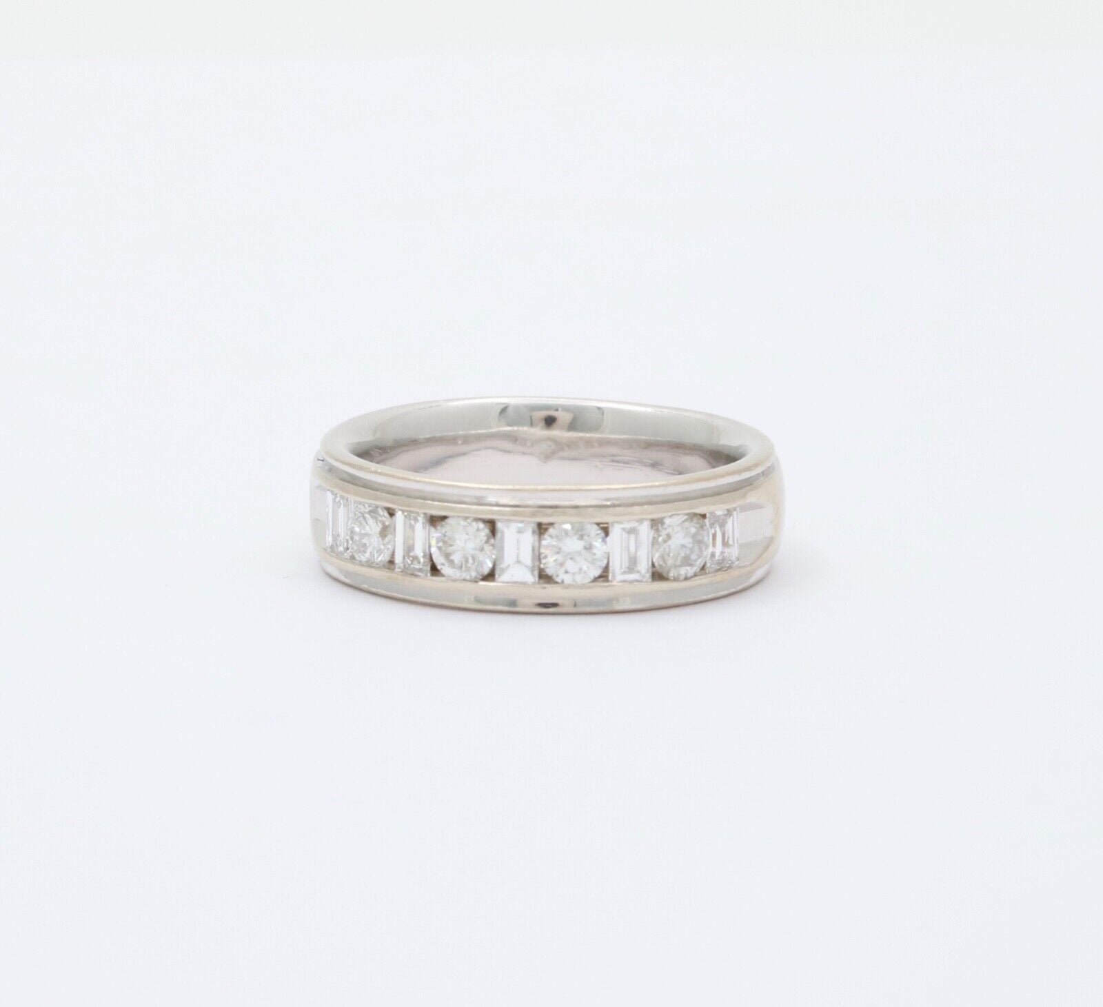 Vintage .97 carats Diamond Half Eternity Wedding Ring Band
