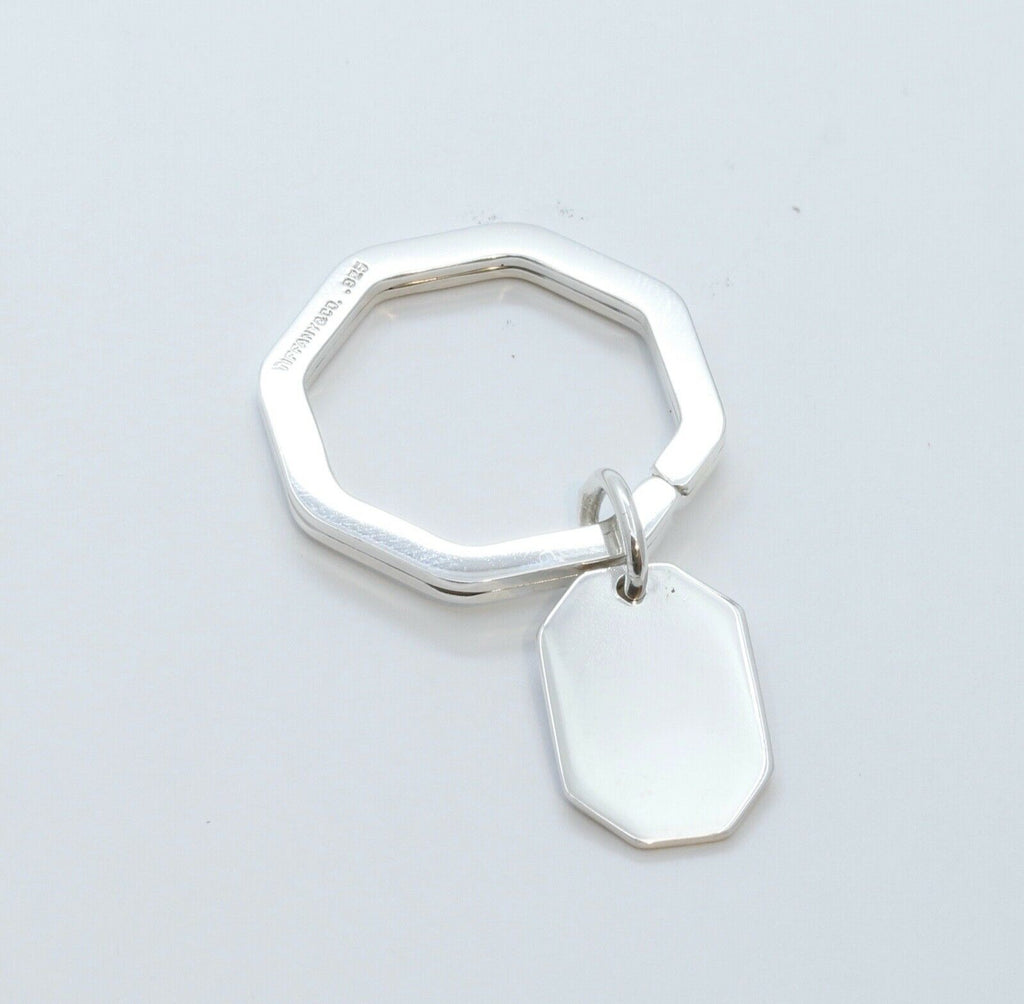 Tiffany and Co. Octagonal Keychain 925 Sterling Silver