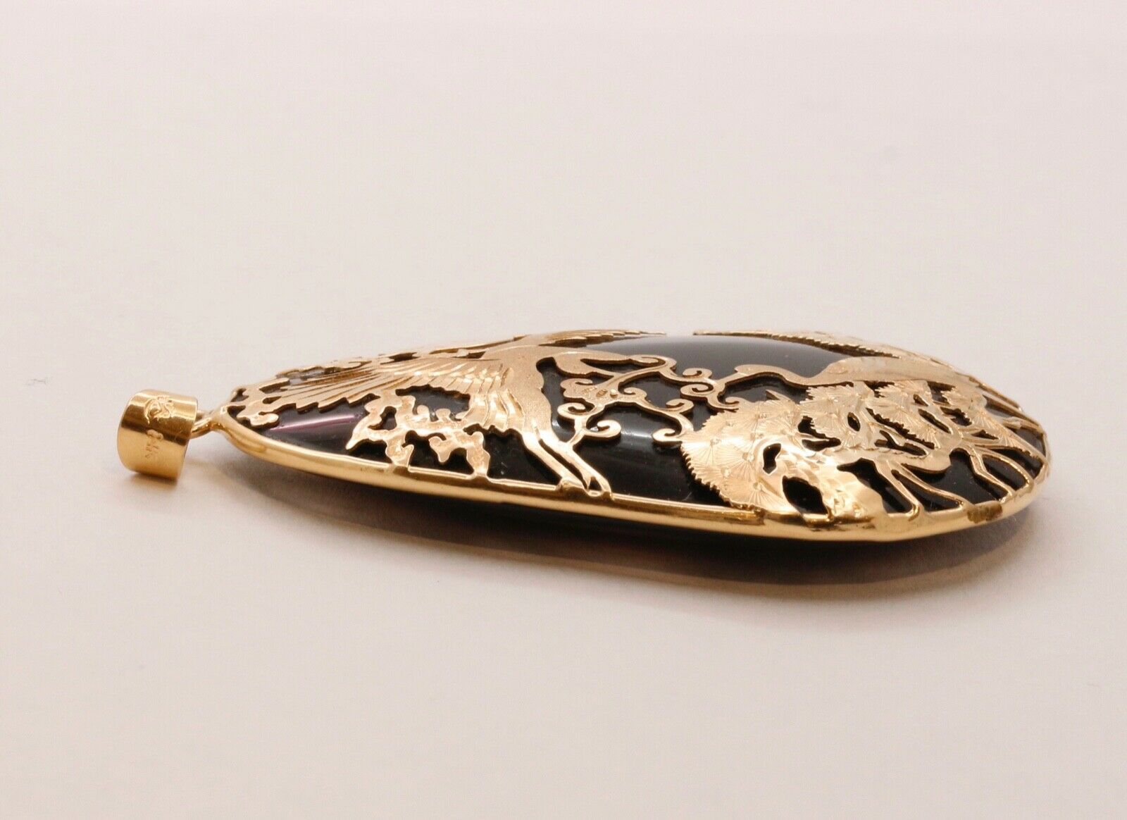Beautiful Mystic Healing Birds Of Paradise 14K Smoky Topaz Pendant