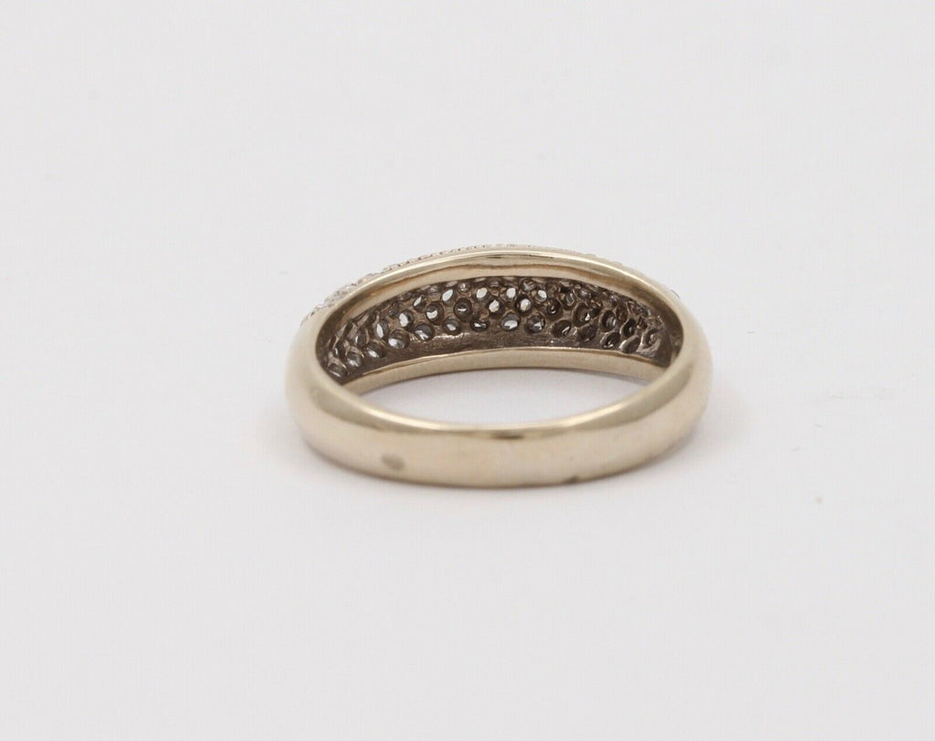 Vintage 14K White Gold Diamond Pave Band