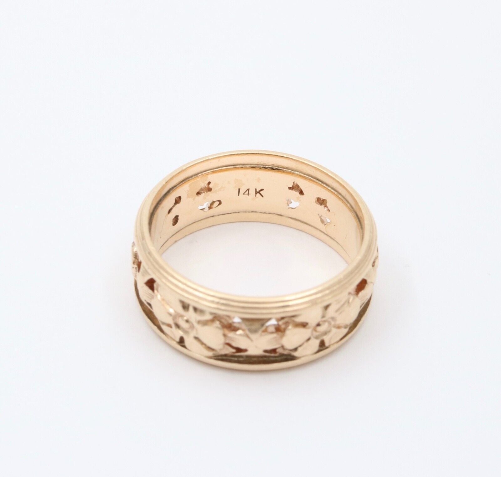 Art Deco Orange Blossom 14K Yellow Gold Wedding Band