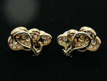 Load image into Gallery viewer, Vintage 14K Yellow Gold 9MM Akoya Pearl 3 Cts Diamond Omega Back No Pierce Earri
