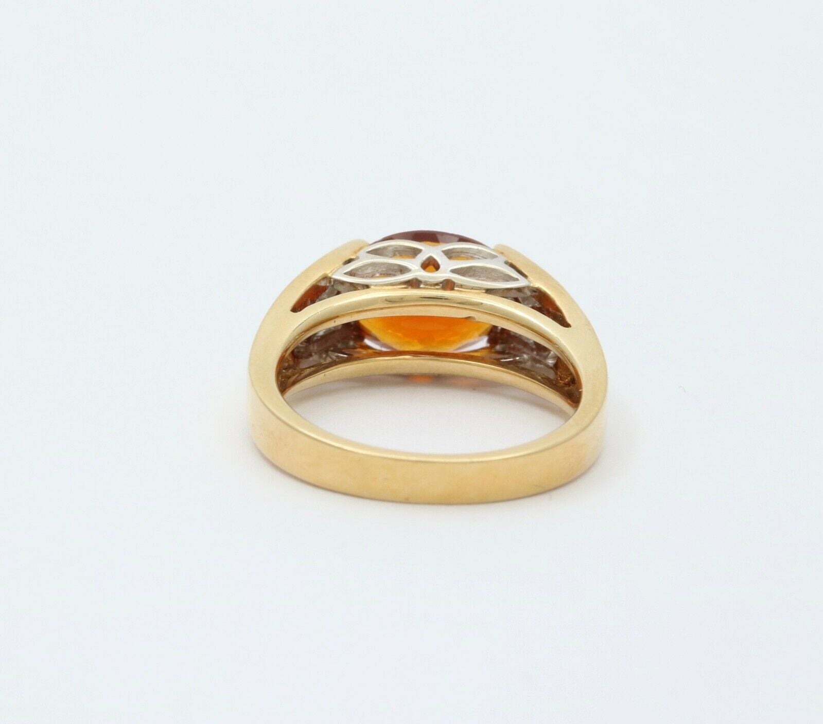 Classic 14K Yellow Gold Madeira Citrine Diamond Ring Engagement Ring