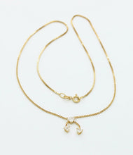 Load image into Gallery viewer, Vintage 18K Yellow Gold Diamond Box Chain Bow Tie Pendant
