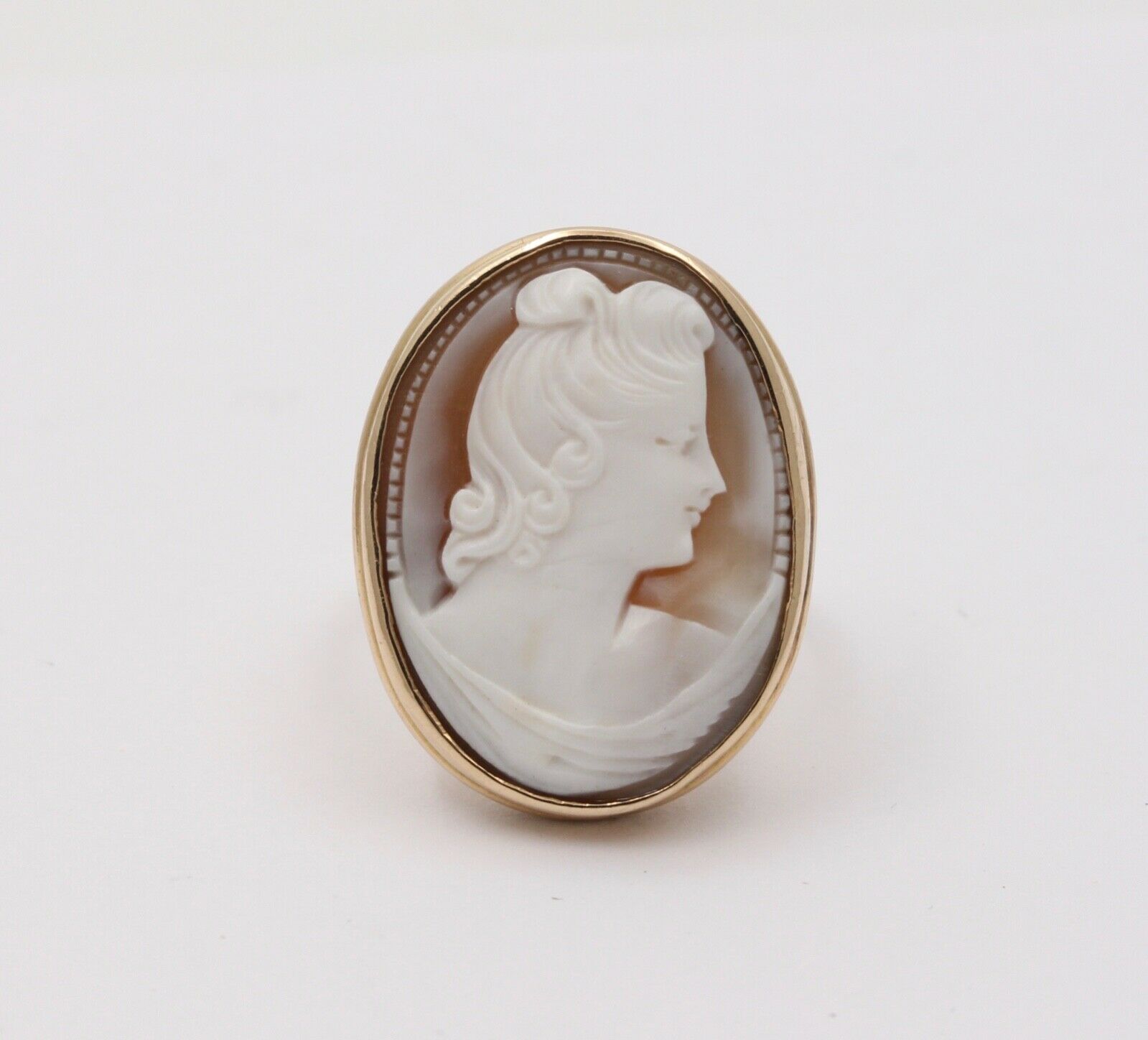 Antique 14K Yellow God Cameo Ring, Antique Ring.