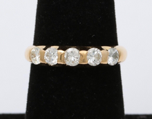 Load image into Gallery viewer, Vintage Five Stone Diamond 18K Gold Ring Band, Wedding Band
