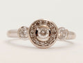 Nicely Designed Vintage Diamonds 14K White Gold Ring
