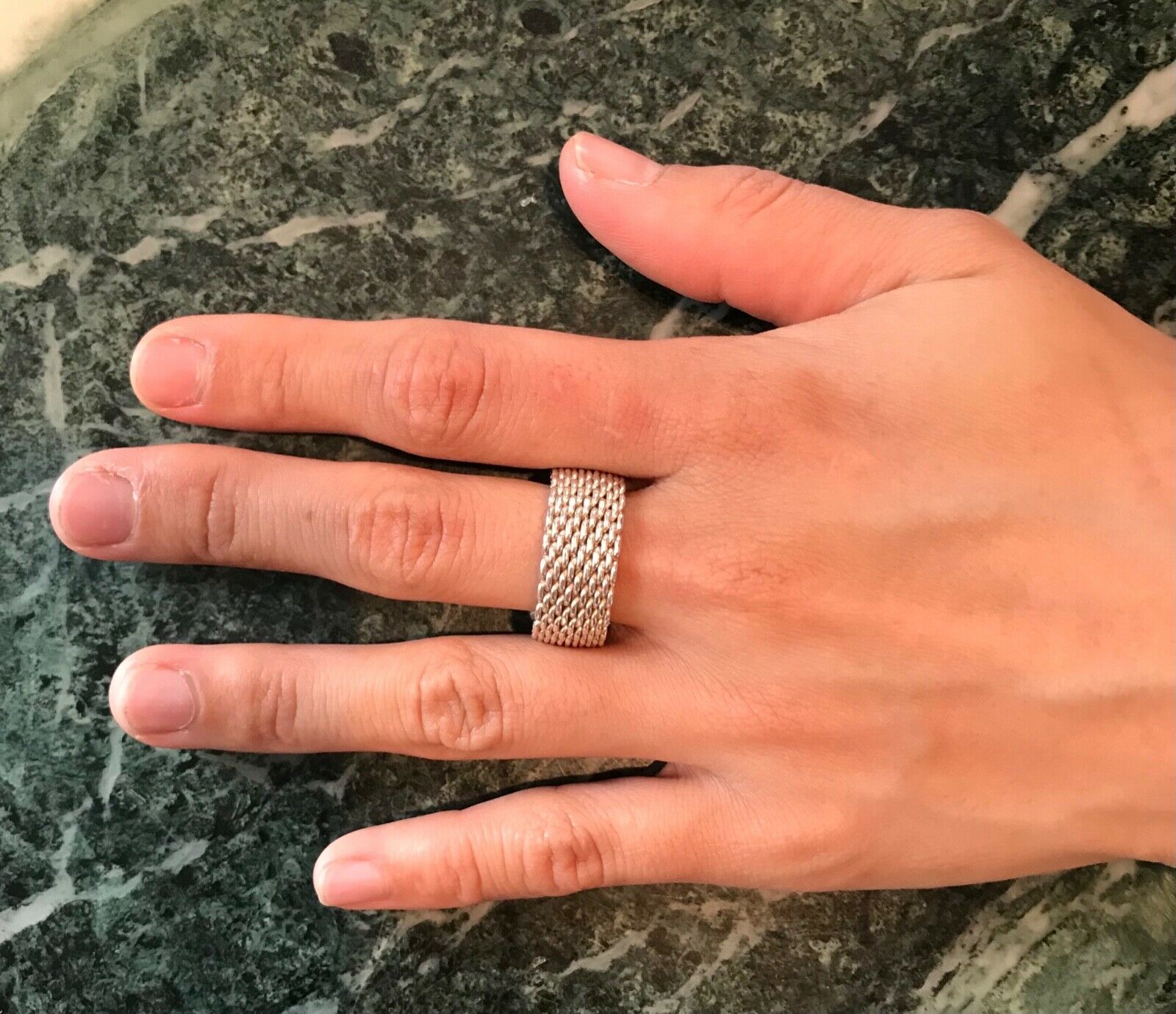 Tiffany and Co Mesh 925 Sterling Silver Ring