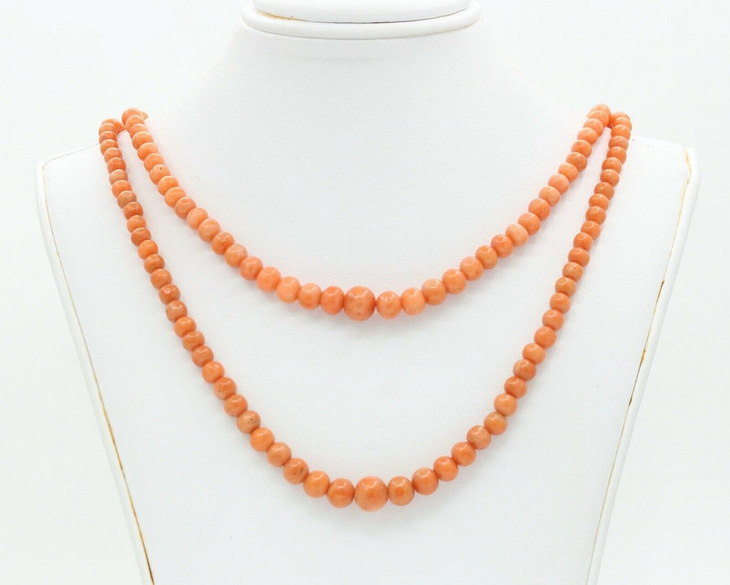 Victorian Coral Double Strand Necklace