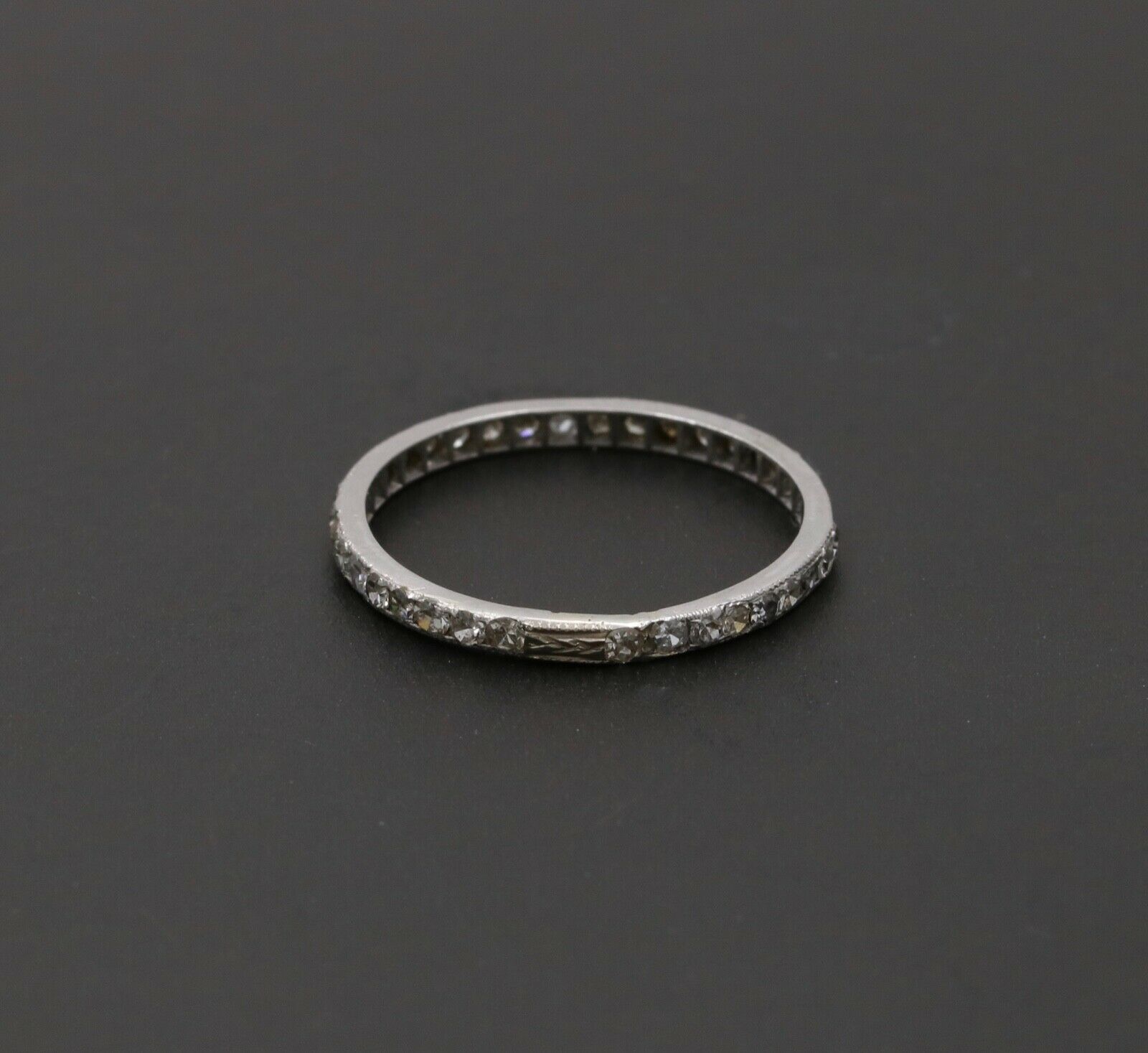 Art Deco Diamond Eternity 14K White Gold Ring