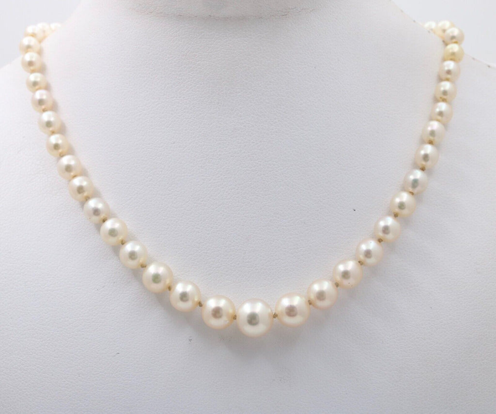 Vintage Classic Pearl 14K White gold Clasp Necklace