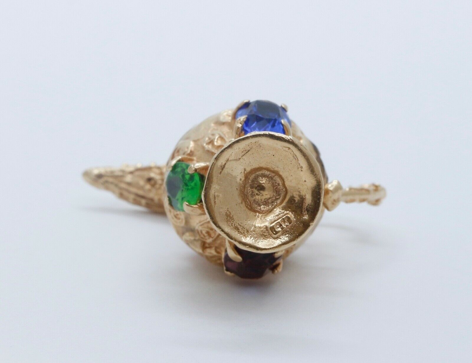 Vintage Multistone 14K Yellow Gold Pitcher Pendant Charm