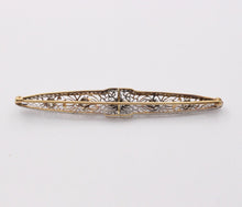 Load image into Gallery viewer, Art Deco Diamonds 14K White and Yellow Gold Brooch Pin
