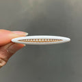 Vintage Krementz 14K Yellow Gold Split Pearl White Enamel Bar Pin Brooch