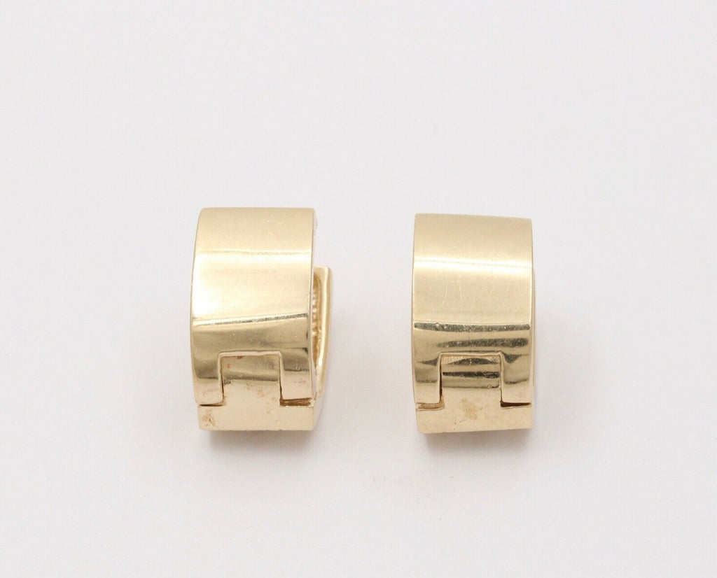 Vintage 14K Yellow Gold Diamond Huggie Earring, Estate Earrings