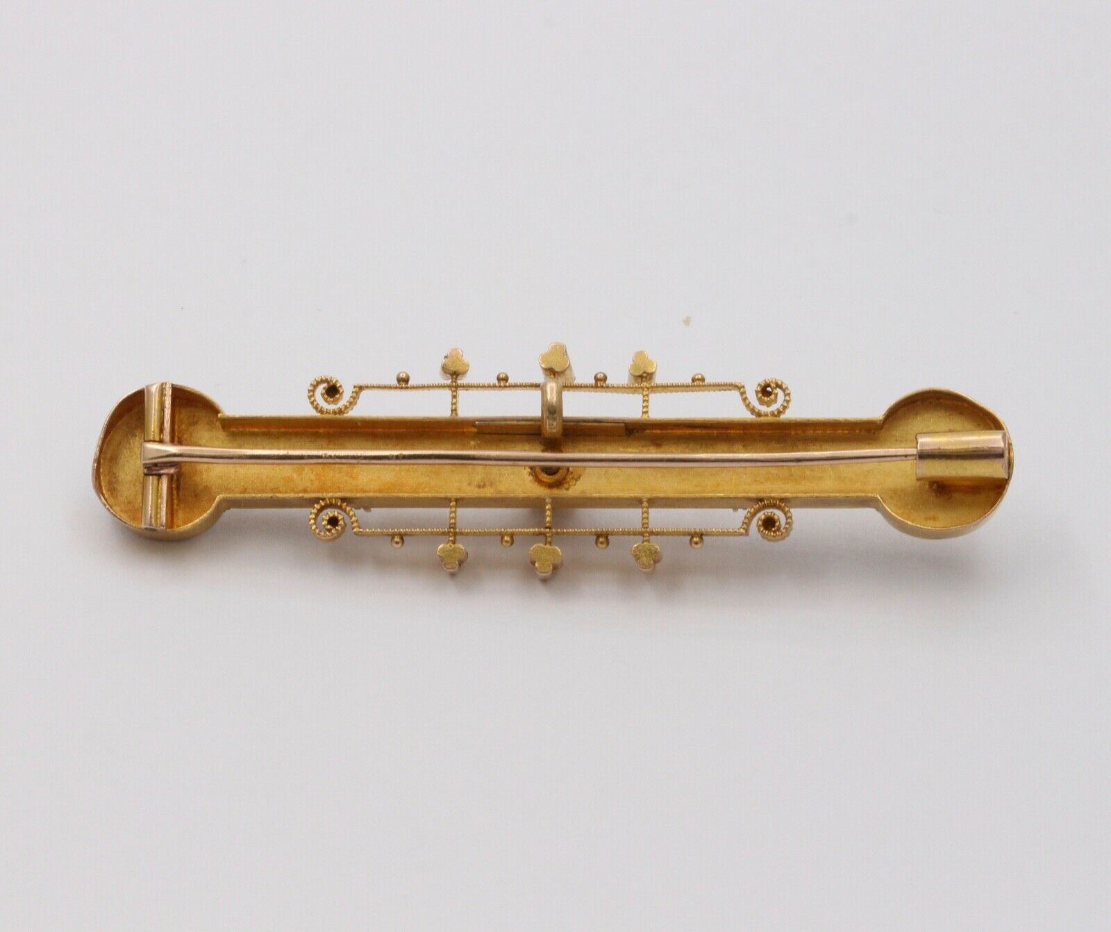 Victorian 14K Yellow Gold Bar Pin Brooch Pendant