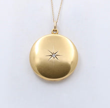 Load image into Gallery viewer, Antique Victorian 14K Yellow Gold DIamond Star Locket Pendant
