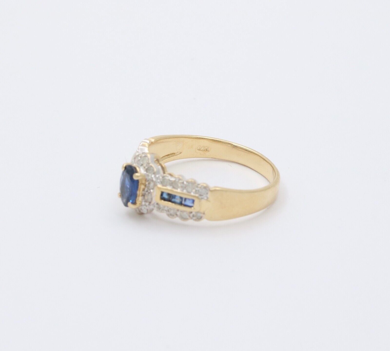 Vintage 14KYellow Gold Sapphire and Diamond Ring, Engagement Ring