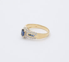 Load image into Gallery viewer, Vintage 14KYellow Gold Sapphire and Diamond Ring, Engagement Ring
