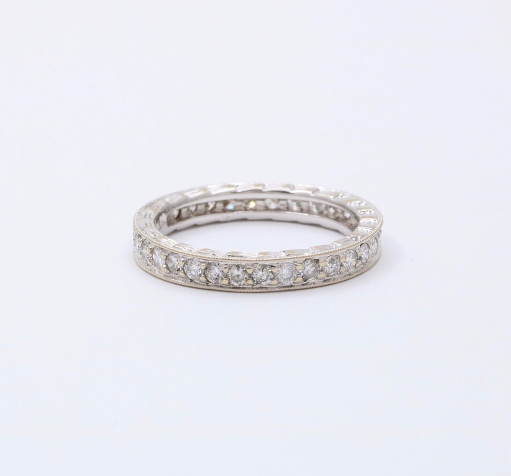 Vintage Diamonds 18K White Gold Eternity Band Ring