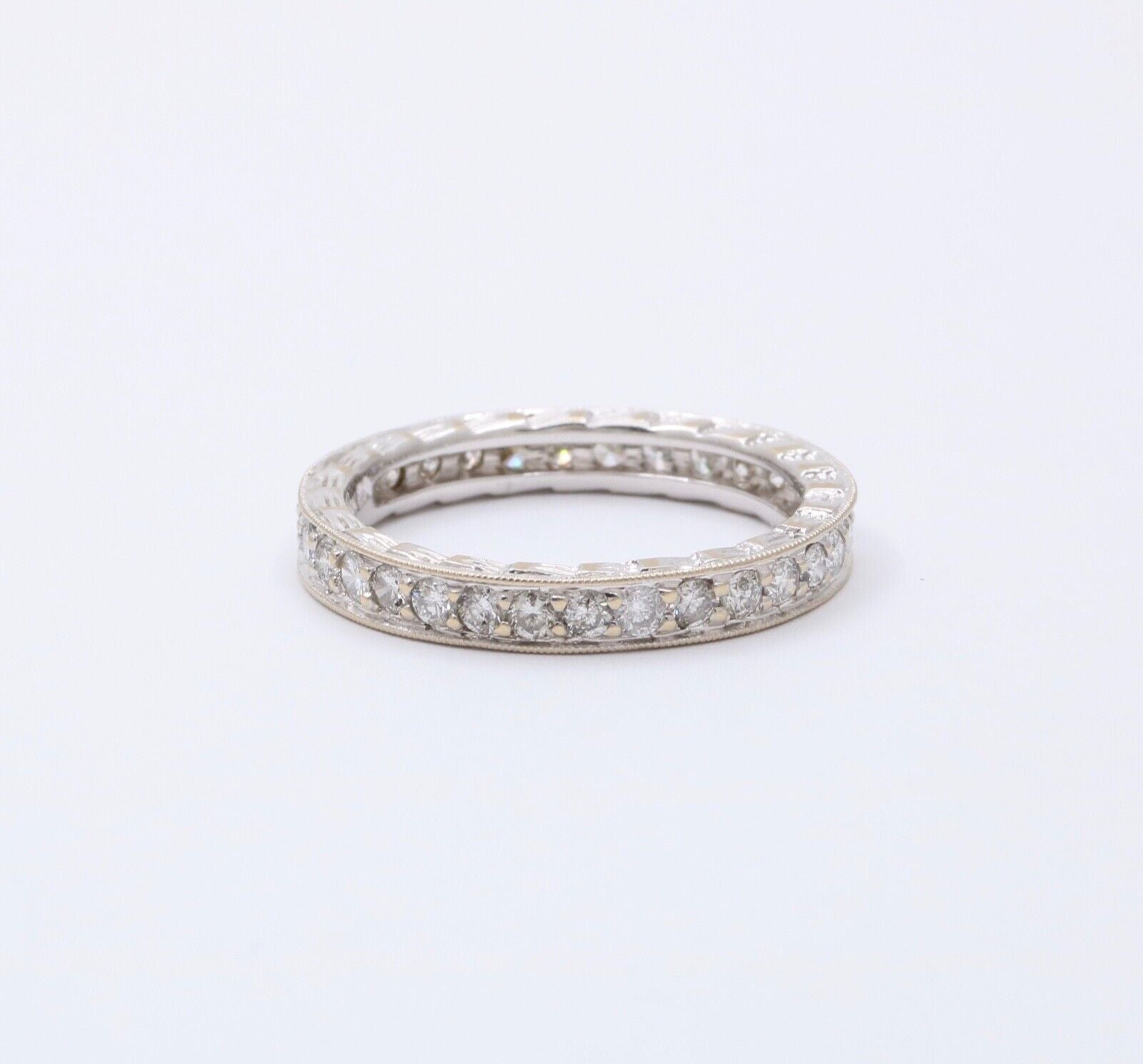Vintage Diamonds 18K White Gold Eternity Band Ring