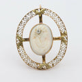 Vintage 14K Yellow Gold Cameo Pedant Brooch