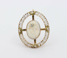 Load image into Gallery viewer, Vintage 14K Yellow Gold Cameo Pedant with Chain
