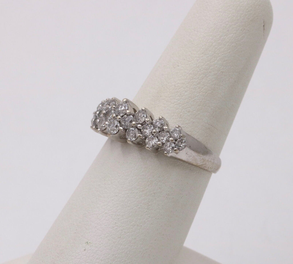 Vintage Diamonds 14K White Gold Wedding Band