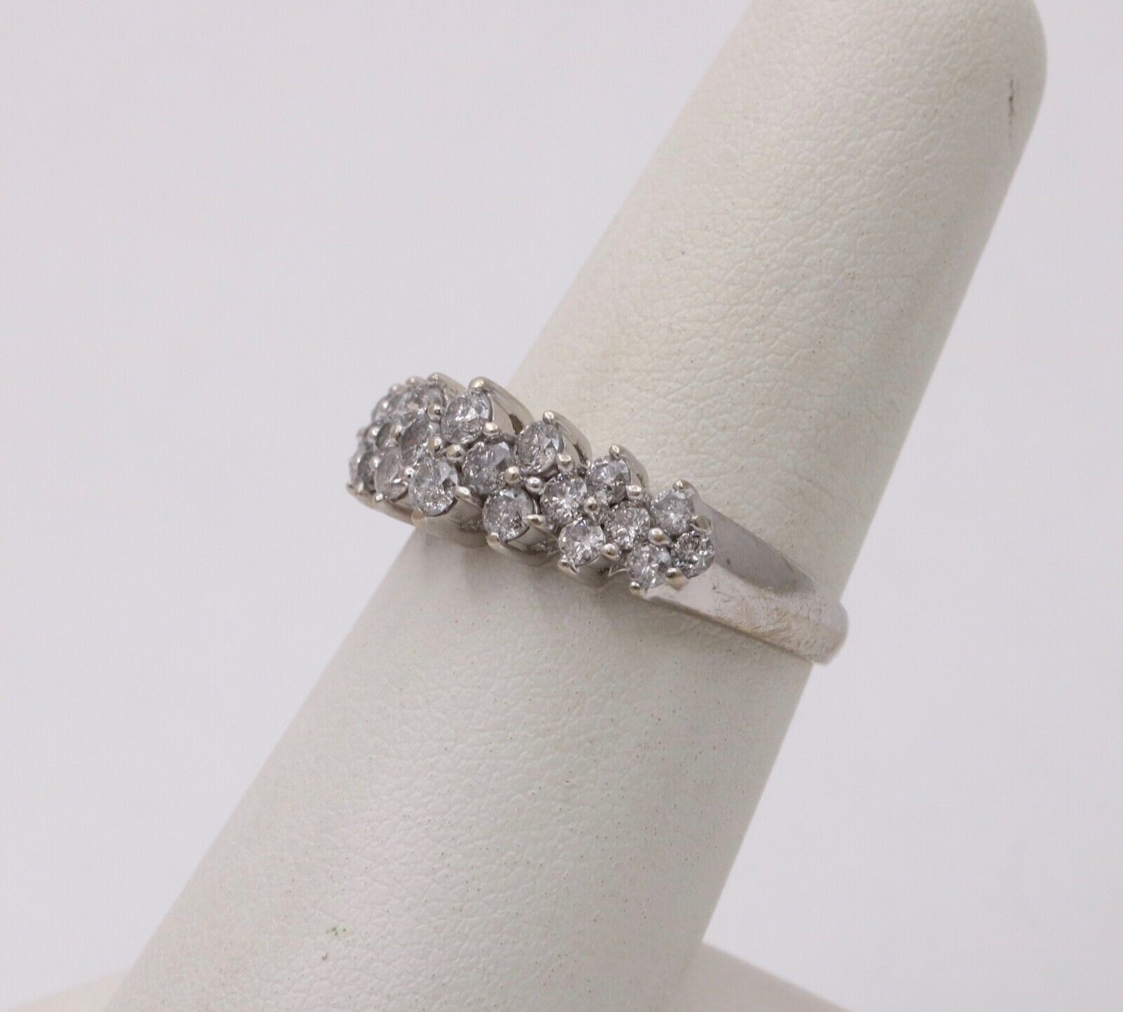 Vintage Diamonds 14K White Gold Wedding Band