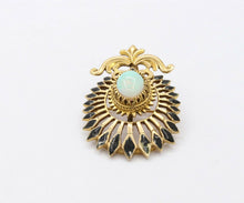 Load image into Gallery viewer, Vintage 14K Yellow Gold Opal Enamel Pendant Brooch
