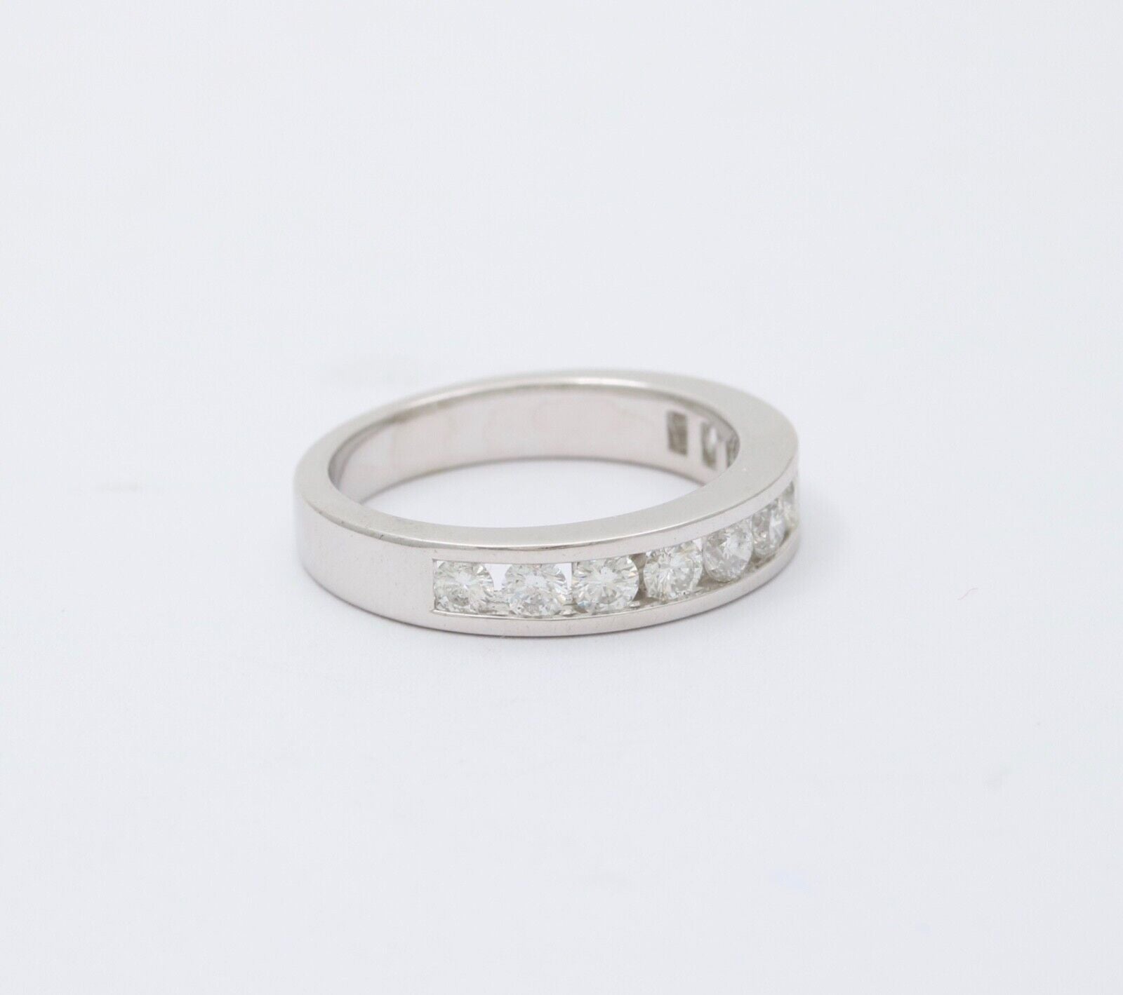 Vintage Wedding Band Diamonds 18K White Gold Ring