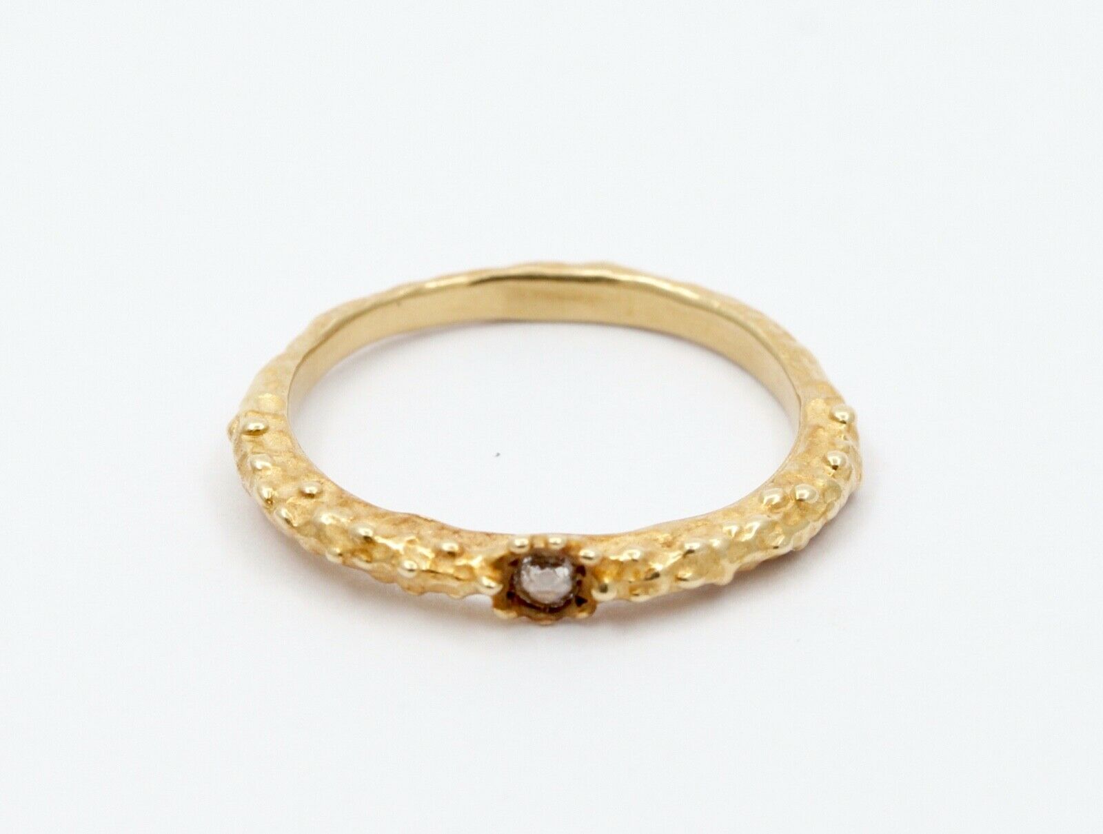 Vintage Rustic 14K Rose Cut Diamond Promise Ring
