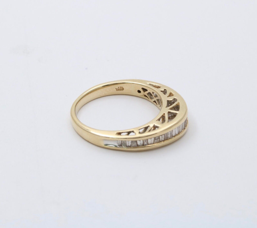 Vintage 14K Gold Diamond Channel Set Ring Band