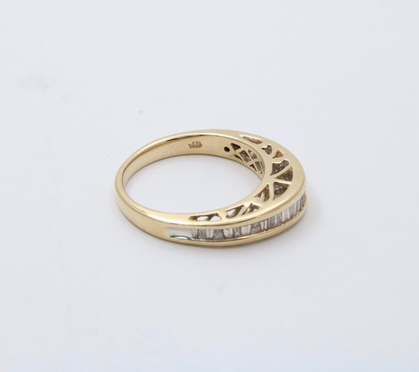 Vintage 14K Gold Diamond Channel Set Ring Band