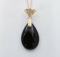 Vintage Oval Onyx 14K Yellow Gold Pendant