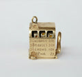 Vintage 14K Yellow Gold Movable Slot Machine Charm Pendant