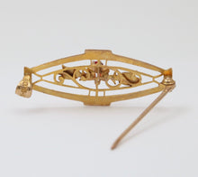 Load image into Gallery viewer, Art Nouveau Ruby 10K Yellow Gold Brooch Pin
