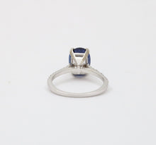 Load image into Gallery viewer, Classic 14K White Gold Sapphire &amp; Diamond Ring, Engagement Ring.
