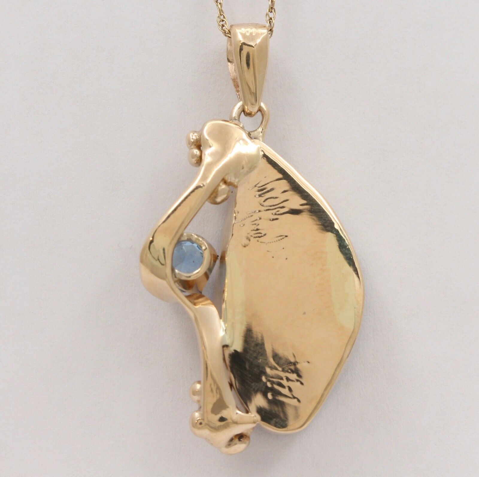 Beautiful Boulder Opal Topaz 14K Yellow Gold Pendant