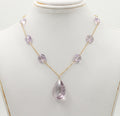 Vintage Amethyst Droplet 14K Yellow Gold Necklace