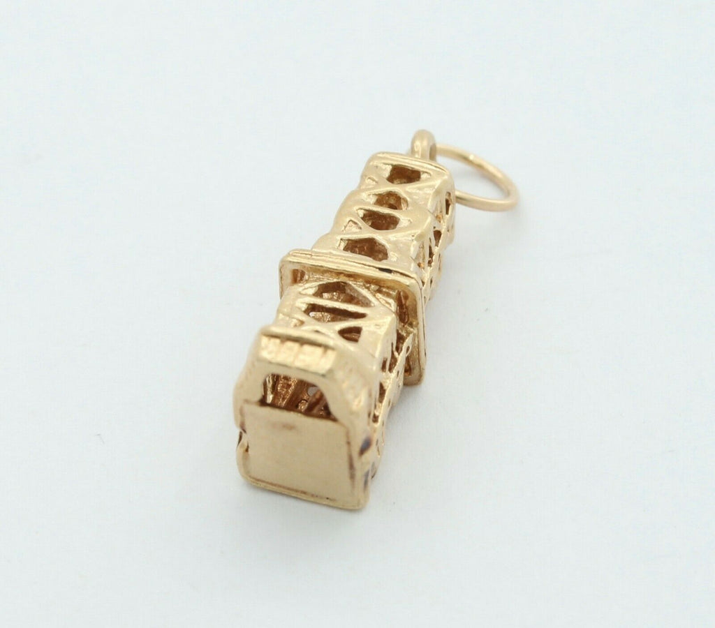 Vintage 14K Yellow Gold Oil Rig Charm