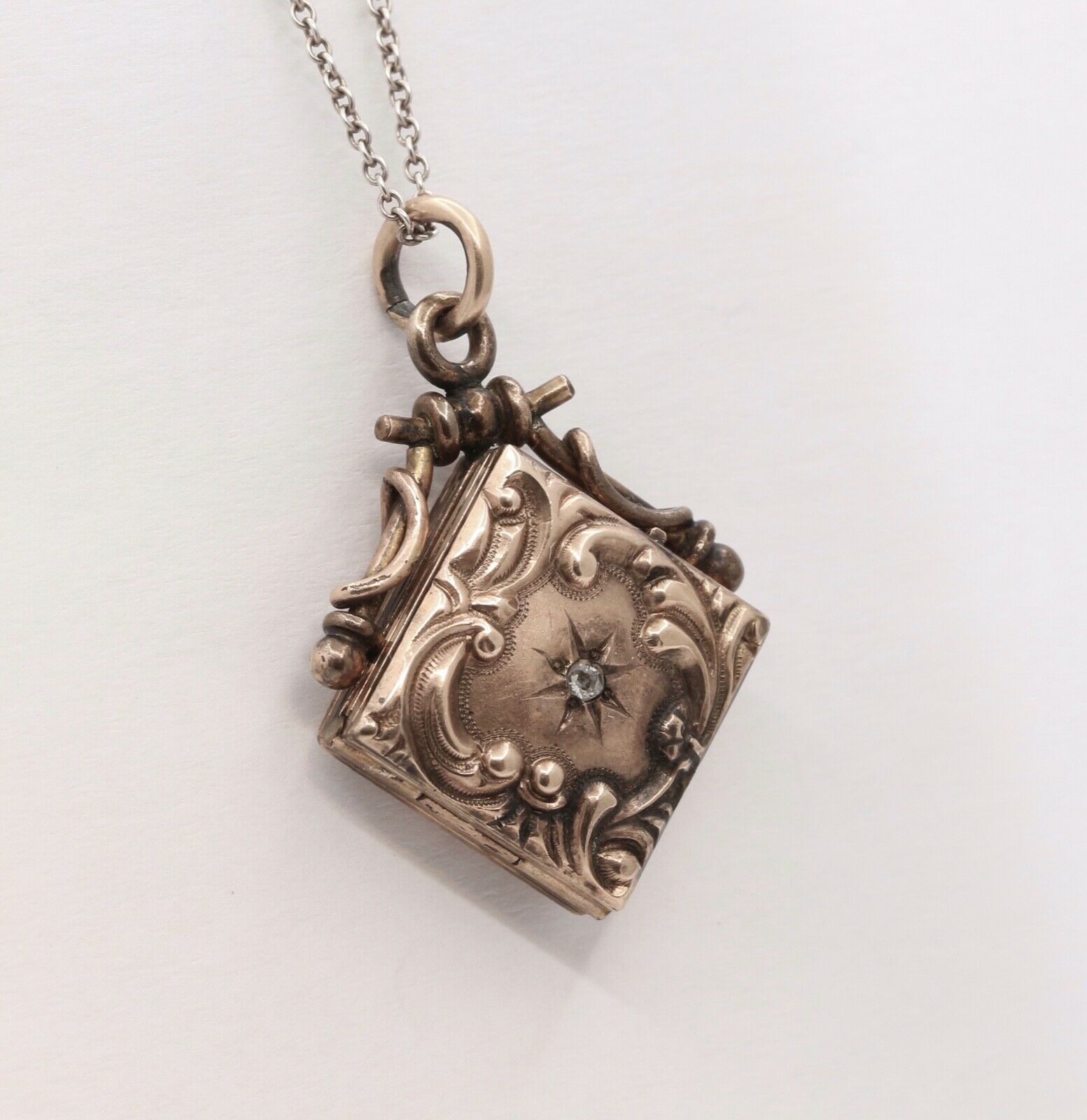Victorian Locket Pendant Charm Gold Vermeil