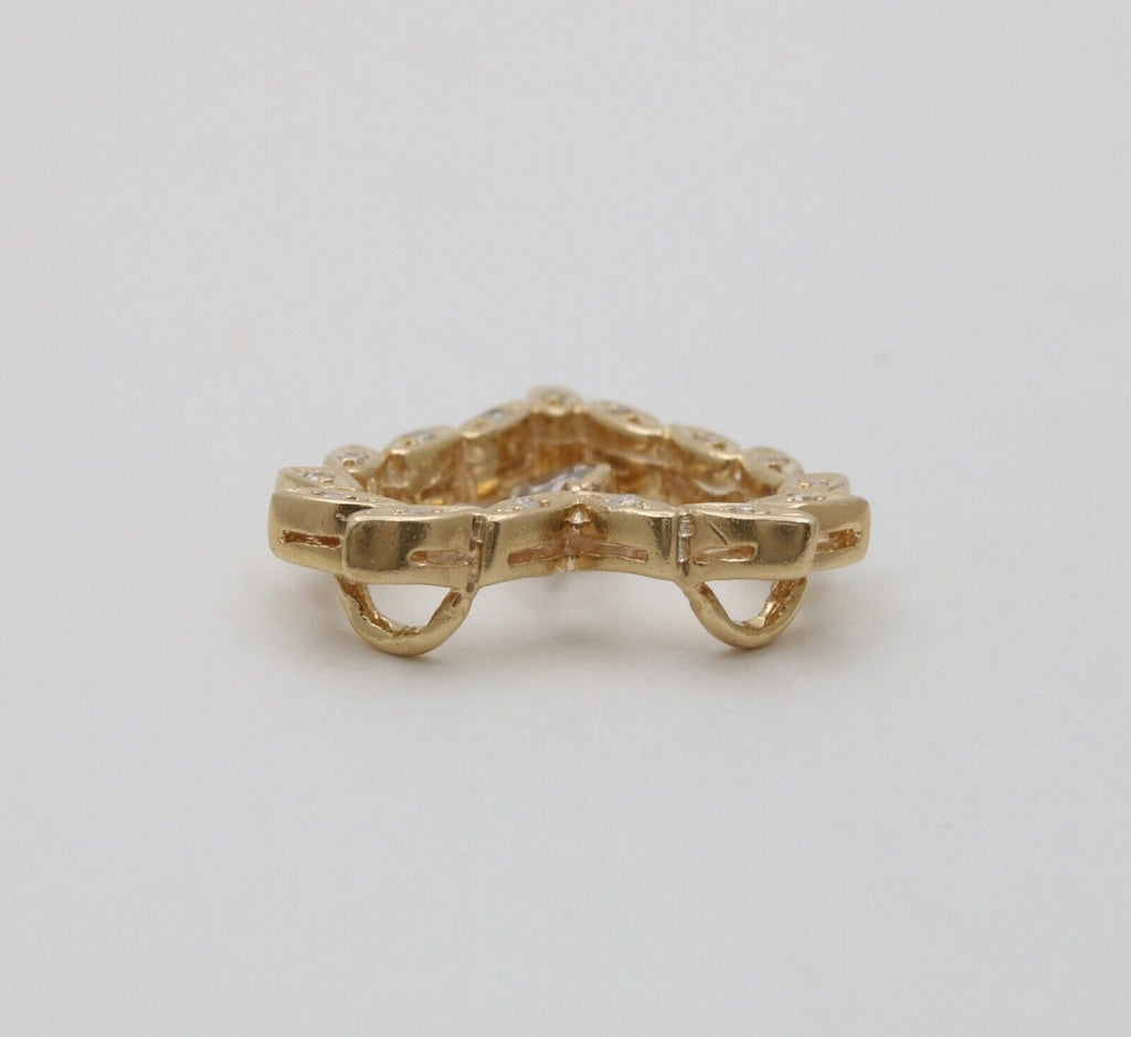 Vintage Heart Diamonds 14K Yellow Gold Pendant