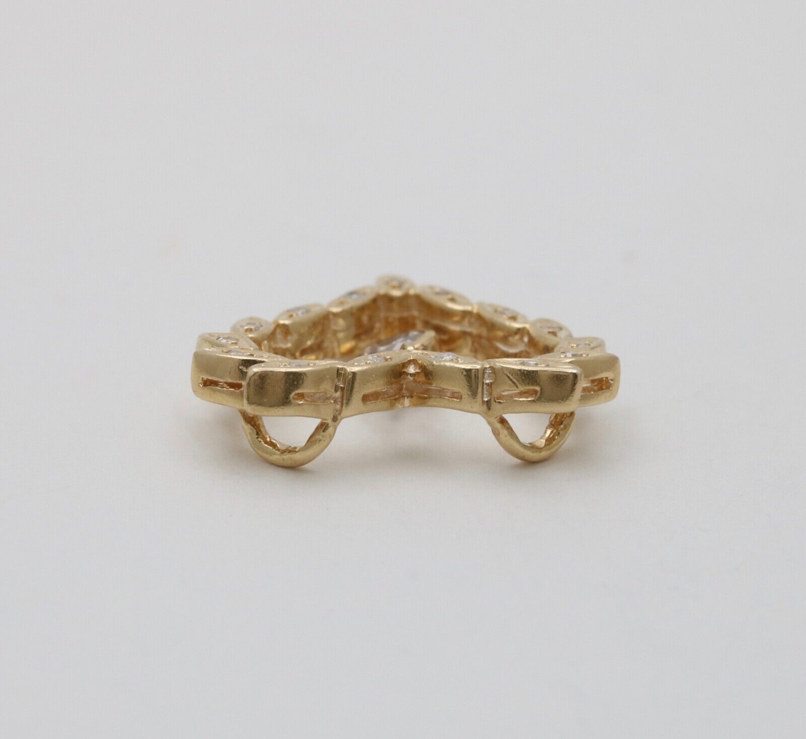 Vintage Heart Diamonds 14K Yellow Gold Pendant