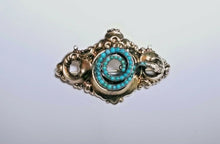 Load image into Gallery viewer, Victorian Snake Turquoise Brooch Pendant
