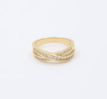 Load image into Gallery viewer, Vintage Crossover Diamonds 14K Yellow Gold Ring
