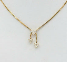 Load image into Gallery viewer, Vintage 18K Yellow Gold Diamond Box Chain Bow Tie Pendant
