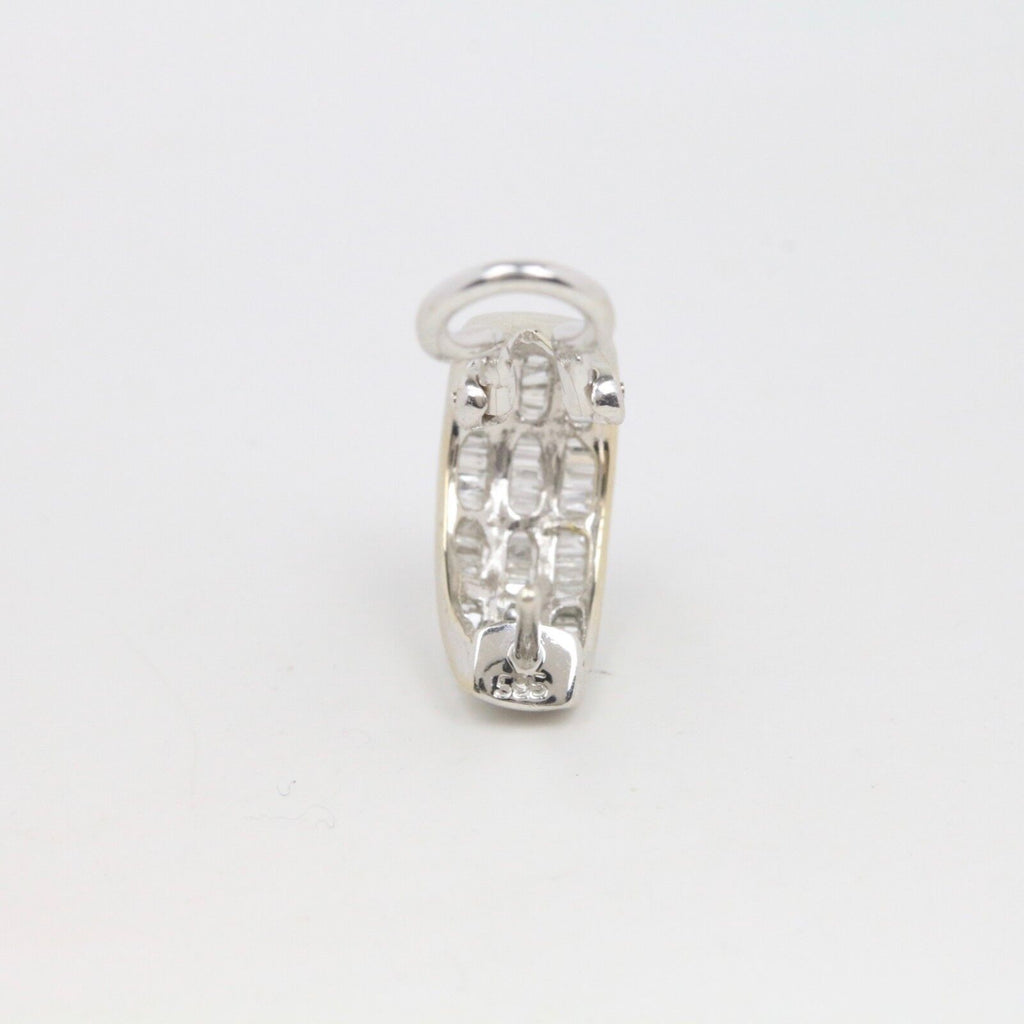14K White Gold Channel Set Diamond Earrings