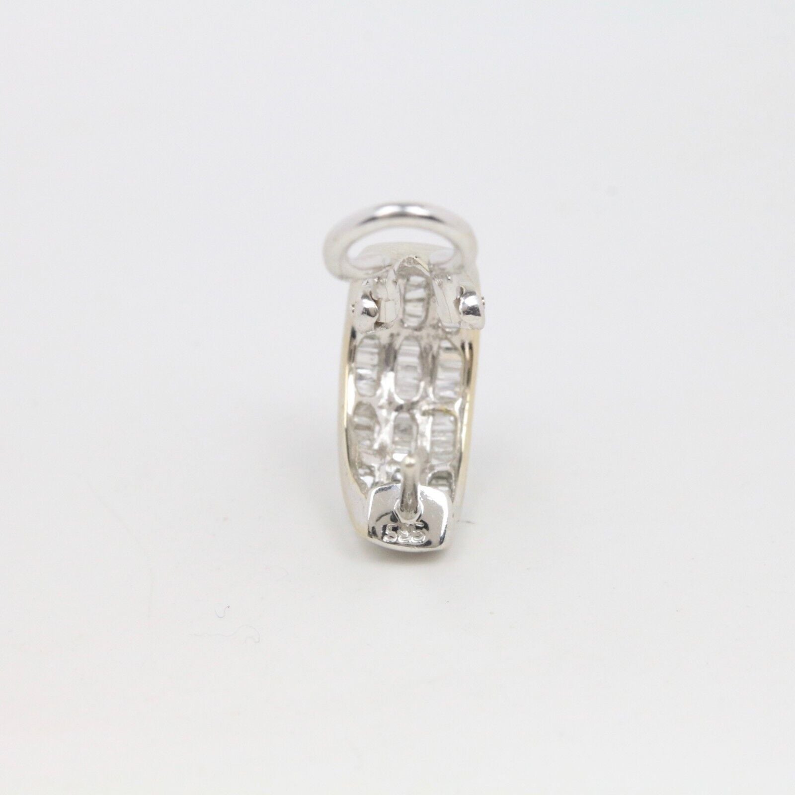 14K White Gold Channel Set Diamond Earrings