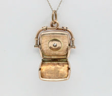 Load image into Gallery viewer, Victorian 14K Yellow Gold Purse Diamond Opening Pendant
